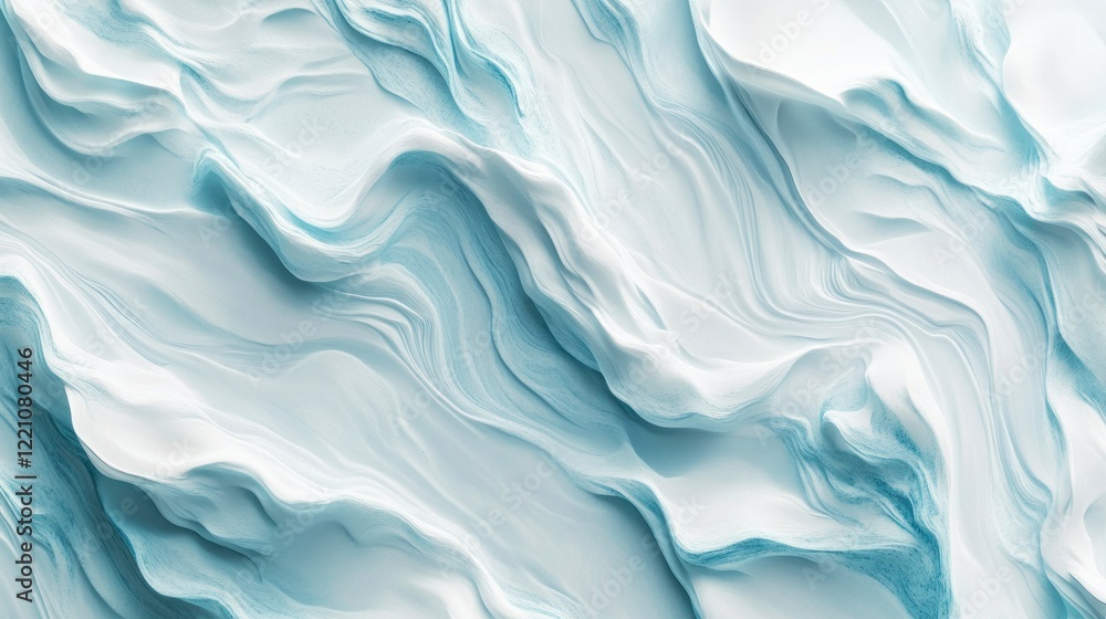 Obraz premium Blue and white marble texture background with rippled water texture on white background
