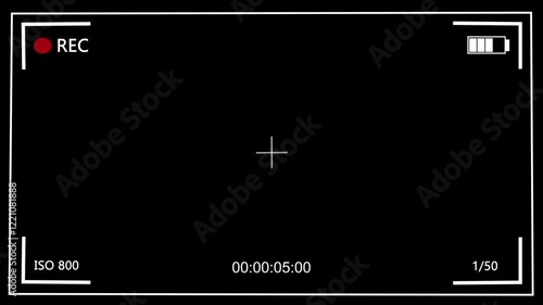 Digital camera viewfinder recording screen interface