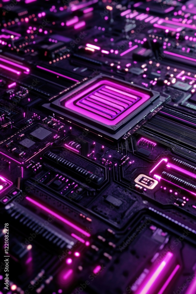 Obraz premium Purple Circuit Board