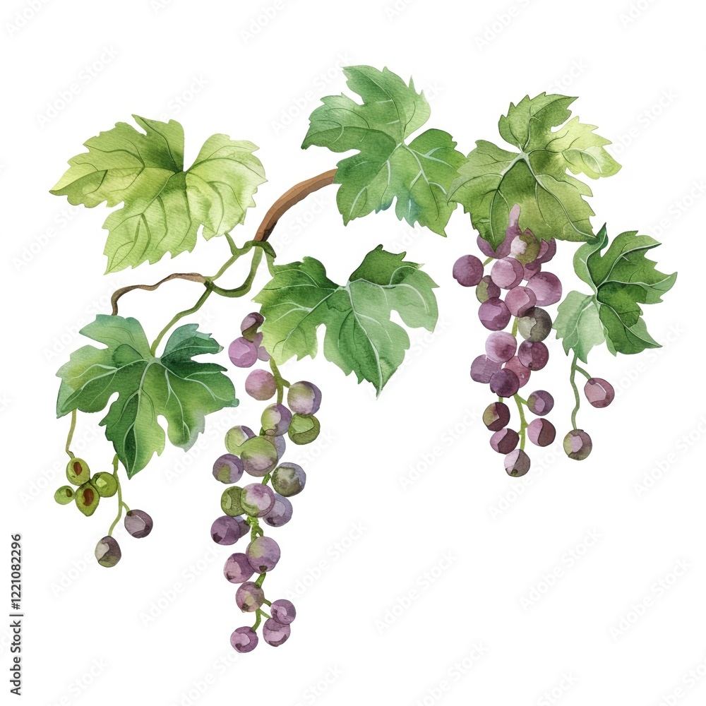 Obraz premium Watercolor clipart of a vine and branches symbol of connection to Christ