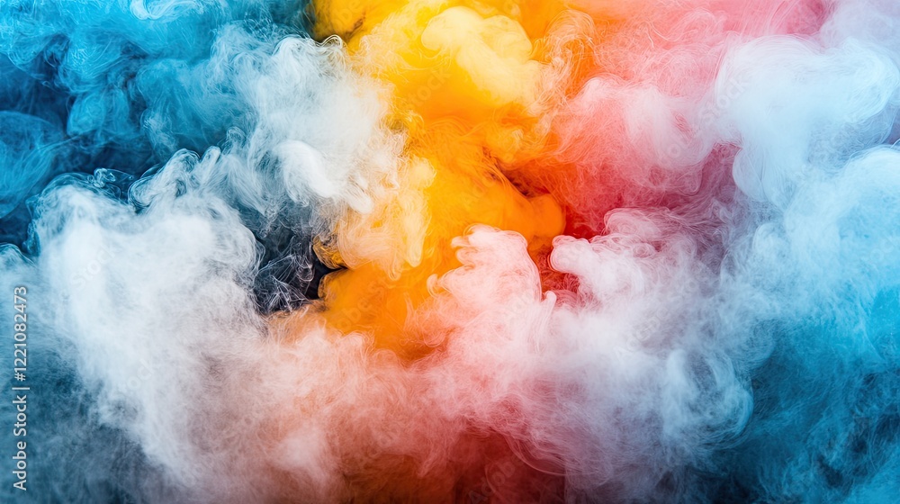 Fototapeta premium Abstract Colorful Smoke Swirls Blend in Artistic Display
