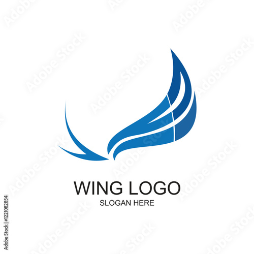 Wing logo design simple concept Premium Vector