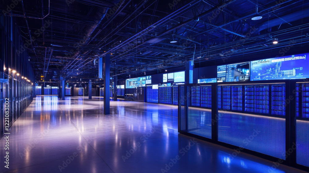 Fototapeta premium expansive data center showcasing cloud computing technology and infrastructure