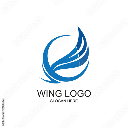 Wing logo design simple concept Premium Vector