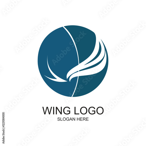 Wing logo design simple concept Premium Vector
