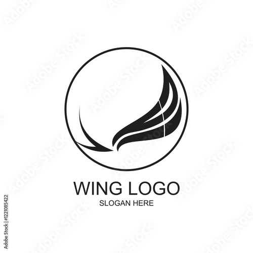 Wing logo design simple concept Premium Vector
