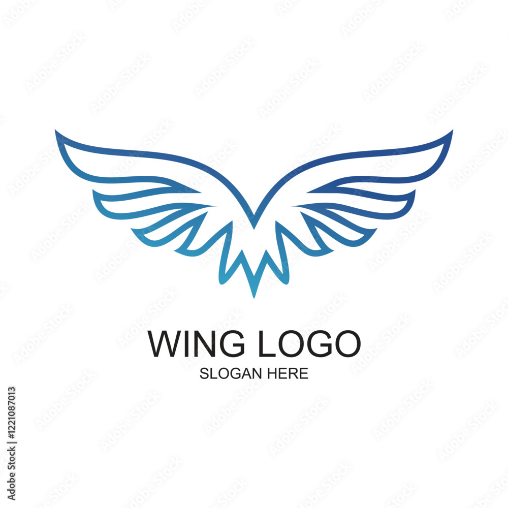 Wing logo design simple concept Premium Vector Wing logo design simple concept Premium Vector