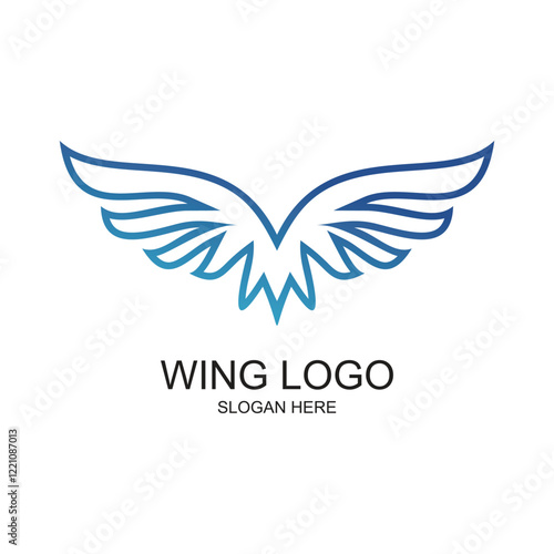 Wing logo design simple concept Premium Vector