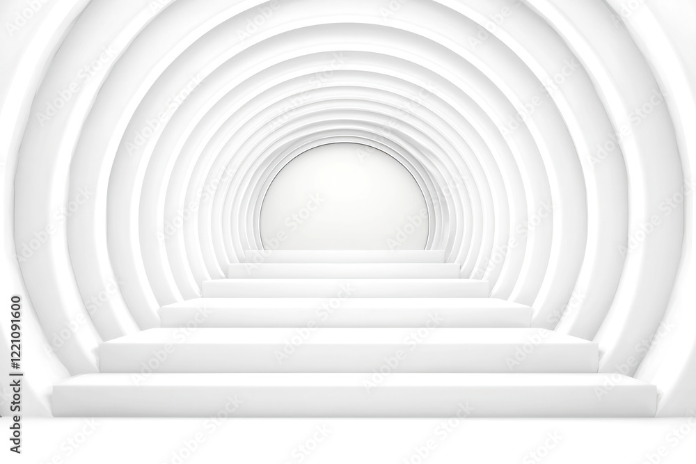 Corporate steps leading through a futuristic tunnel of progress, 3D illustration, Corporate steps leading through a futuristic tunnel of progress, 3D illustration,