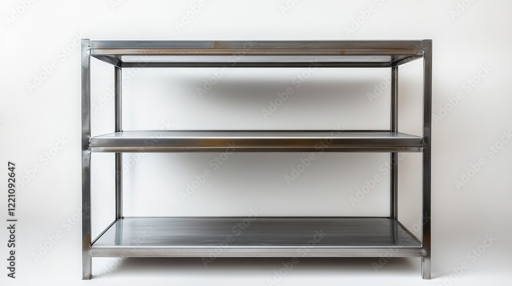 Metal Shelving Unit with Three Spacious Levels Metal Shelving Unit with Three Spacious Levels