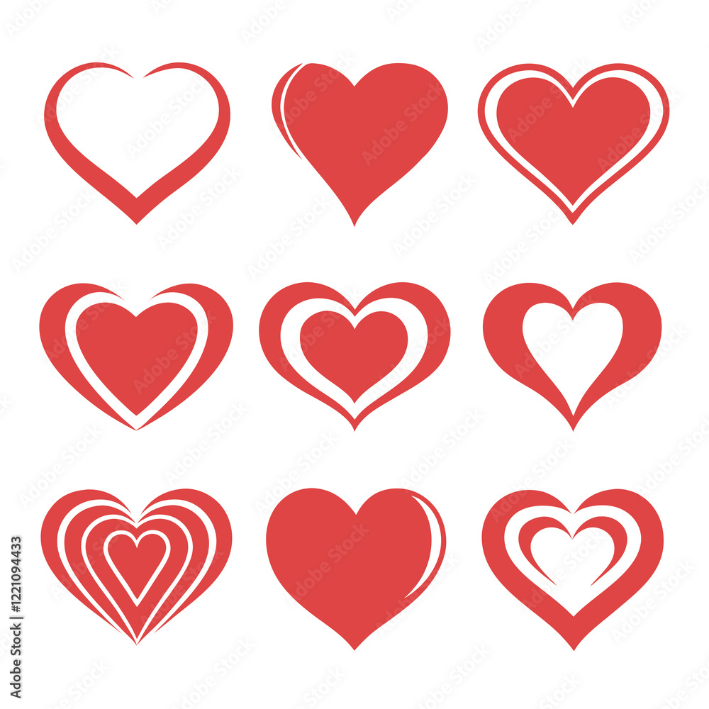 Heart Icon Bundle Vector Design Collection. Heart Icon Bundle Vector Design Collection.