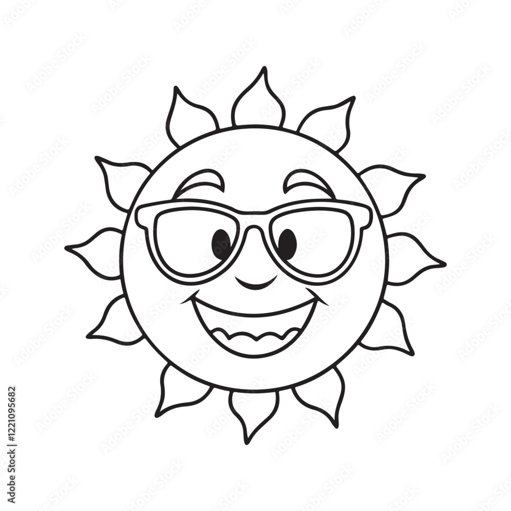 Cozy 90's Groovy: Bold and Easy Coloring Page, Line art, Black and White, summer sun Coloring page Cozy 90's Groovy: Bold and Easy Coloring Page, Line art, Black and White, summer sun Coloring page