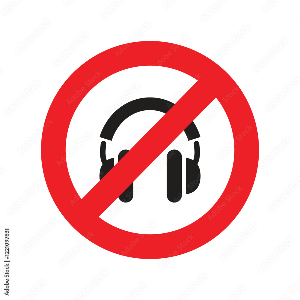 Vector No Headphone Signs. No Headphone Icon Symbols. No Headphone Icon Set Vector No Headphone Signs. No Headphone Icon Symbols. No Headphone Icon Set