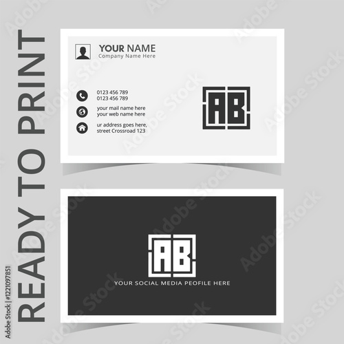 Classic Business Card in black and white color