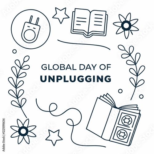 GLOBAL DAY OF UNPLUGGING silhouette vector