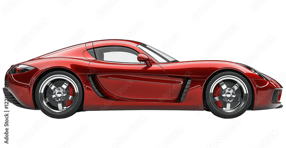 Obraz premium Red modern sports car isolated on transparent background