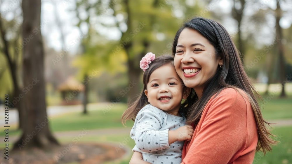 Mother's Love in the Park: A Portrait of Joy Mother's Love in the Park: A Portrait of Joy