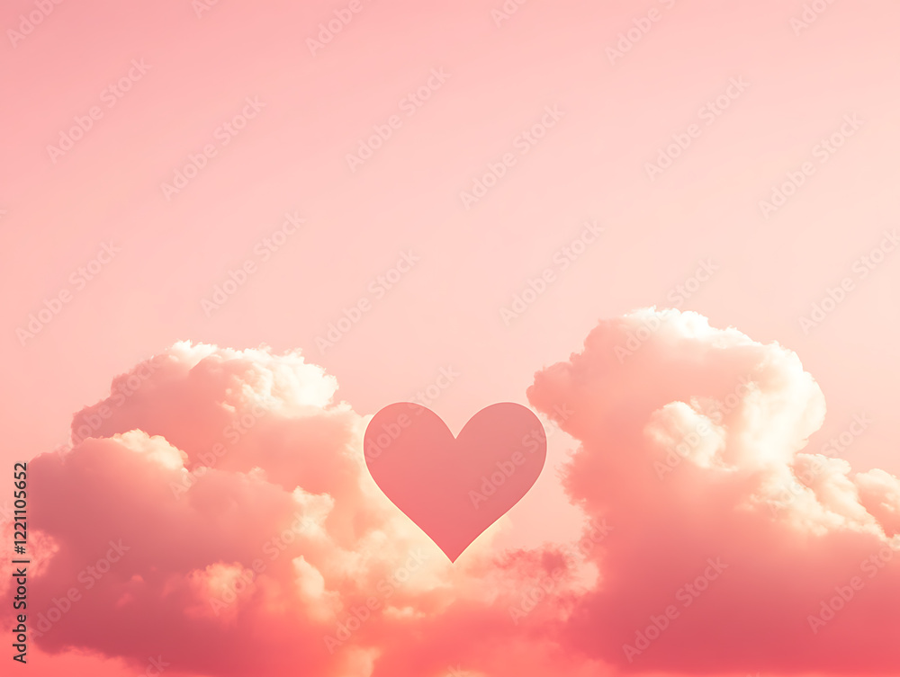 Cloud with heart on the sky illustration Cloud with heart on the sky illustration