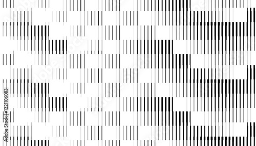 Black and white abstract geometric pattern with vertical lines effect. Smooth transition of lines pattern. Sporty background for jersey design. 