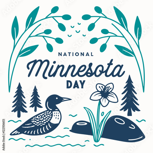 NATIONAL MINNESOTA DAY silhouette vector