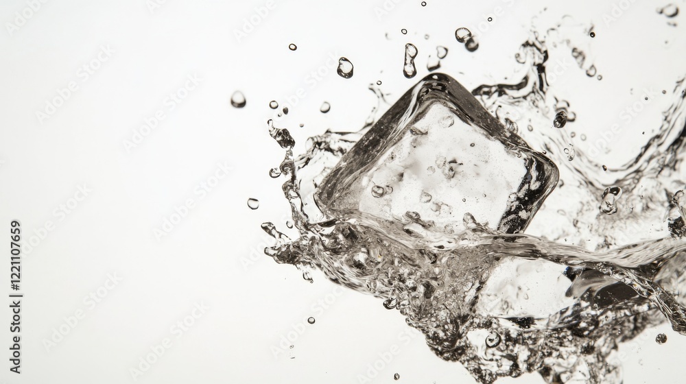 Ice Cube Splashing in Water: Stunning Visual Ice Cube Splashing in Water: Stunning Visual