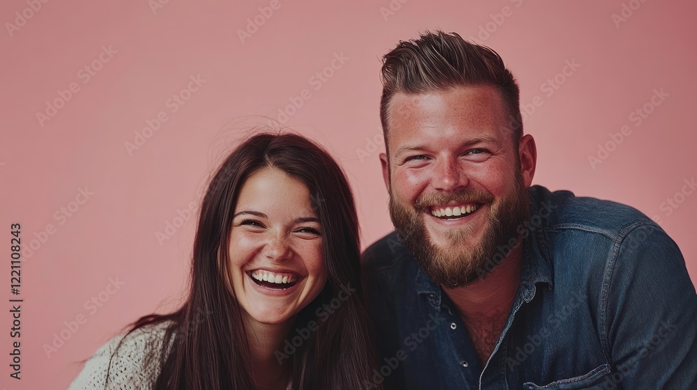 Happy Couple Smiling Together Portrait Studio Shot Happy Couple Smiling Together Portrait Studio Shot