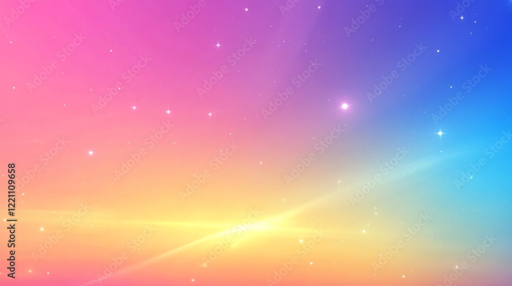 A Whimsical Pastel Gradient Sky with Sparkling Stars A Whimsical Pastel Gradient Sky with Sparkling Stars
