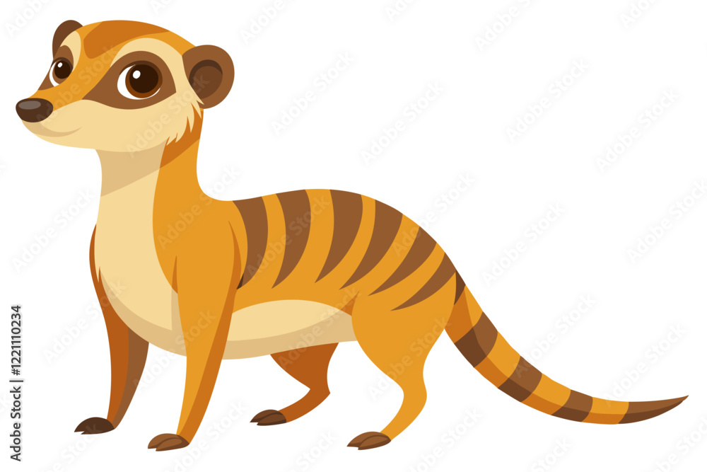 Obraz premium Cute Watercolor Vector of a Cartoon Meerkat Adorable Meerkat Animation Illustration Hand Painted Meerkat Character Design