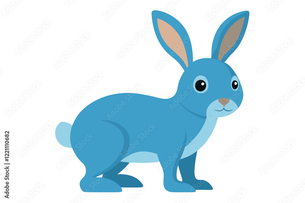 Obraz premium Watercolor Vector of a Cartoon Rabbit - Cute Hand-Painted Bunny Illustration for Animation Design