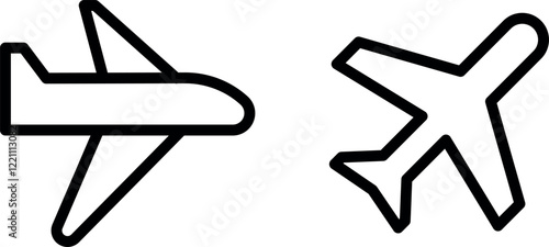 "Flying Plane Vector Icon Set - Dynamic and Airborne Designs"