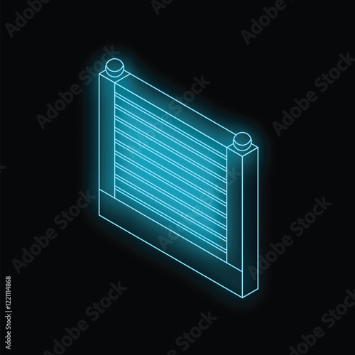 Neon fence glowing in the dark, representing security, privacy, and digital boundaries