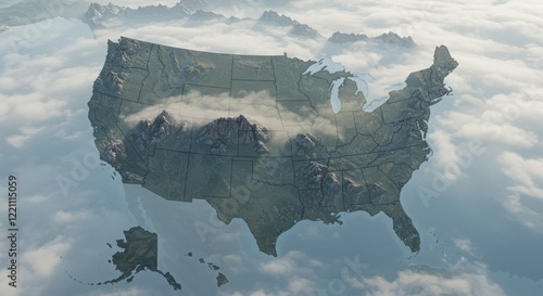 usa map with map of usa, us map, united states map, map of us, map of united states, america map state vector illustration