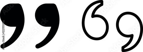 "Quotation Marks Vector Icon Set - Elegant and Expressive Designs"