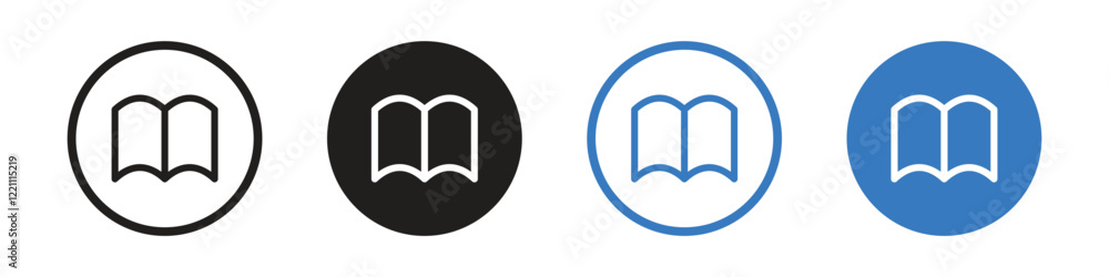 Vector Book Icon In Circles. Book Symbols Vector Book Icon In Circles. Book Symbols