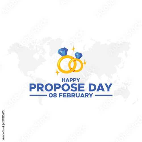 Happy Propose Day Post and Greeting Card. 8 February - Propose Day of Valentine's Week Vector Illustration,happy propose day