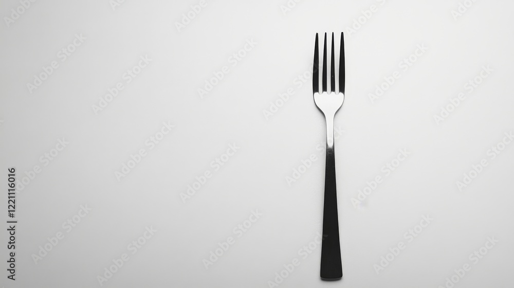 Elegant Minimalist Fork on White Background Elegant Minimalist Fork on White Background