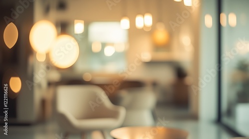 Wallpaper Mural 美しいレイアウトのインテリアが置かれたモダンハウスのピンボケした部屋の画像	 Torontodigital.ca