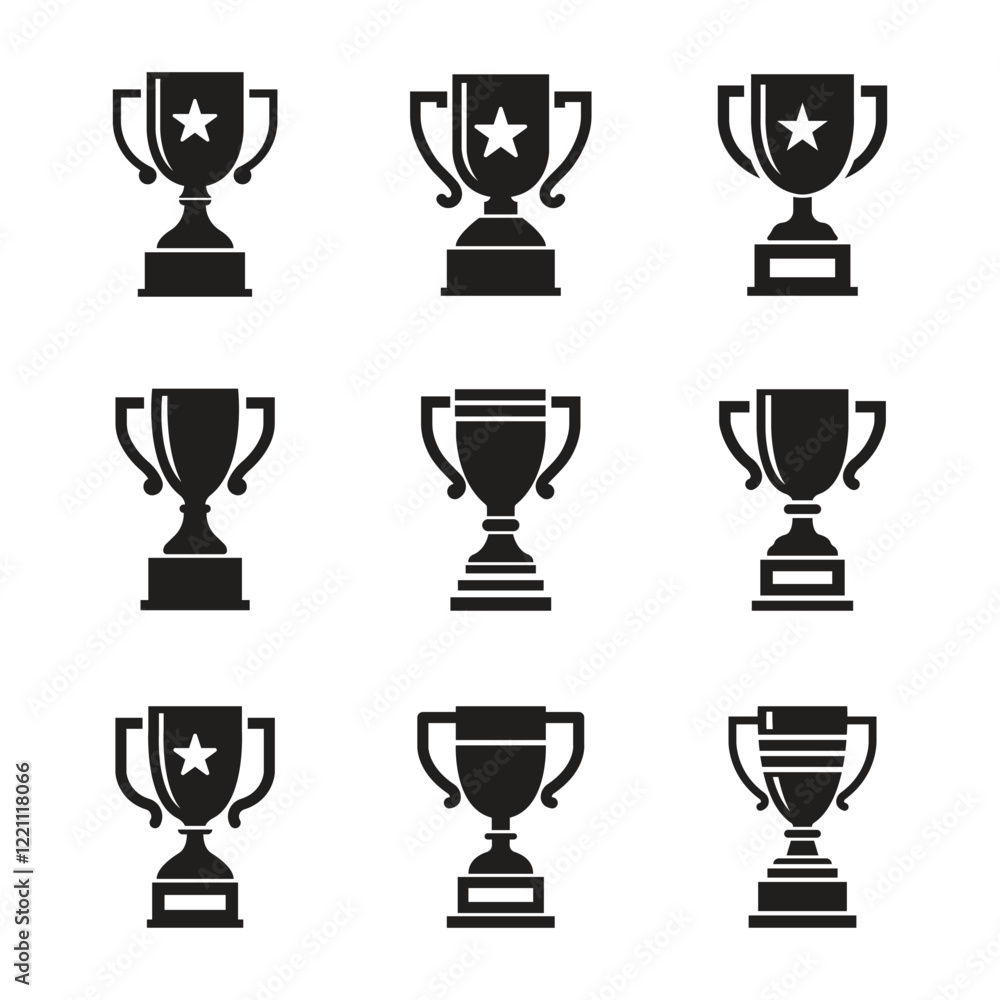 Vector Trophy Icon Collection. Trophy Icon Set Vector Trophy Icon Collection. Trophy Icon Set