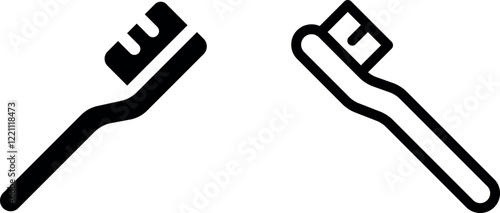 "Toothbrush Vector Icon Set - Clean and Hygienic Designs"