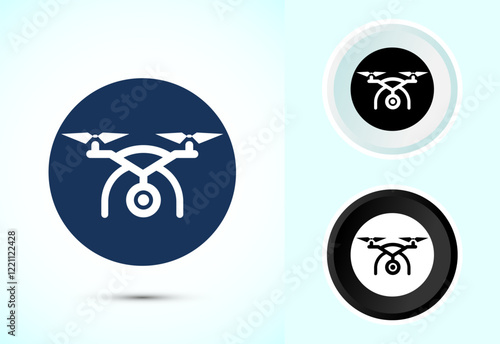 Drone icon design illustration. Drone Quadro copter logo sign symbol