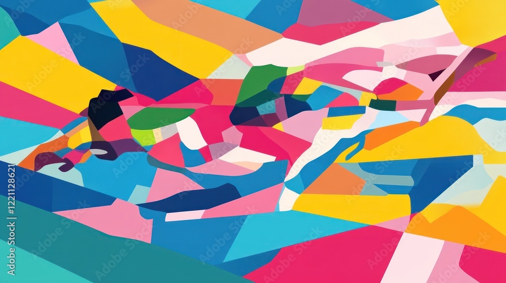 Fototapeta premium Abstract Colorful Geometric Shapes Composition