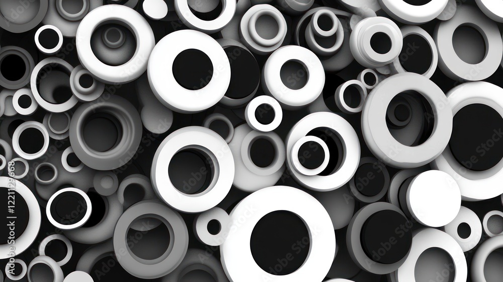 Abstract Monochrome Circle Composition: A captivating visual of layered, grayscale circles creating a dynamic, textured pattern. Ideal for modern design backgrounds or artistic expression. Abstract Monochrome Circle Composition: A captivating visual of layered, grayscale circles creating a dynamic, textured pattern. Ideal for modern design backgrounds or artistic expression.