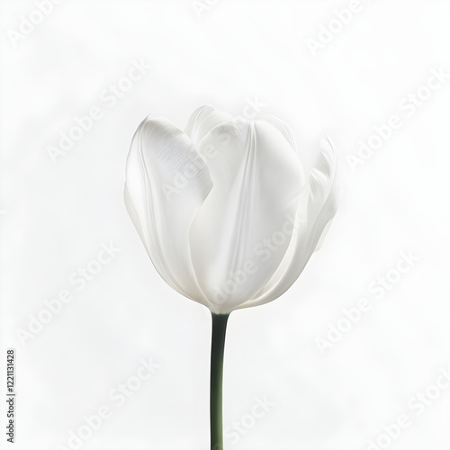 Wallpaper Mural white tulip flower isolated on white background Torontodigital.ca