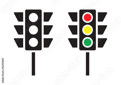 Vector Traffic Light Icon Silhouette