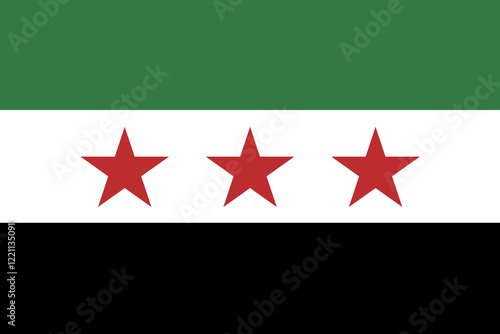 New Official Flag of Syria. De facto national flag of Syria. 