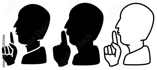 silence icon, simple flat style, illustration, logo sign symbol pictogram template, for ui or ux isolated on white for mobile app, editable	