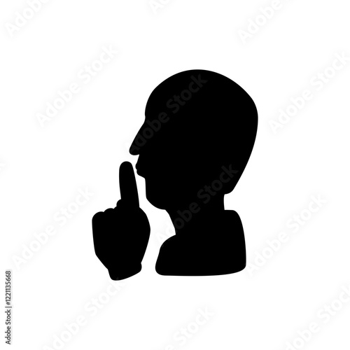 silence icon, simple flat style, illustration, logo sign symbol pictogram template, for ui or ux isolated on white for mobile app, editable	