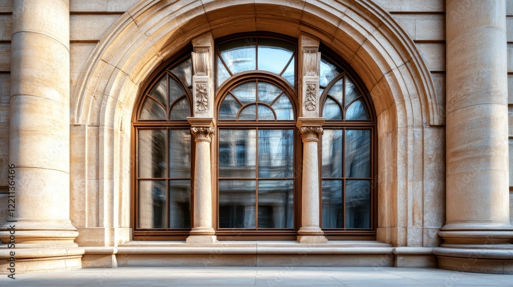 A grand arched window with polished wooden framing, set in an elegant interior that reflects light beautifully and underscores the opulence of classic architecture. A grand arched window with polished wooden framing, set in an elegant interior that reflects light beautifully and underscores the opulence of classic architecture.