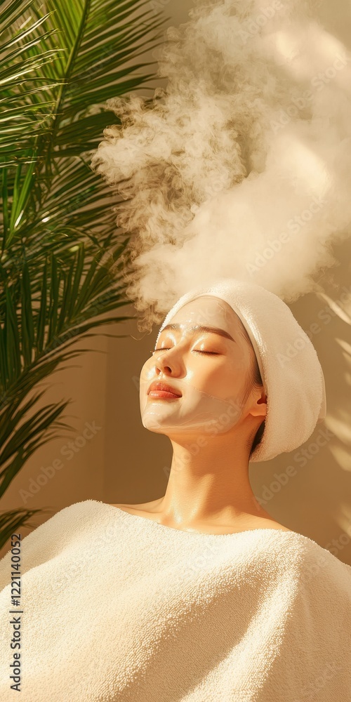 Fototapeta premium Rejuvenating beauty treatment experience spa retreat image soft natural light relaxing environment self-care concept