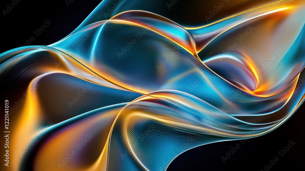 Naklejka premium Abstract Glowing Waves